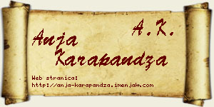 Anja Karapandža vizit kartica